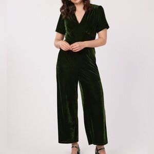 Joanie Bellatrix Green Velvet Jumpsuit